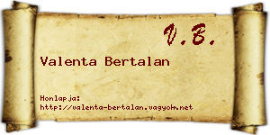 Valenta Bertalan névjegykártya